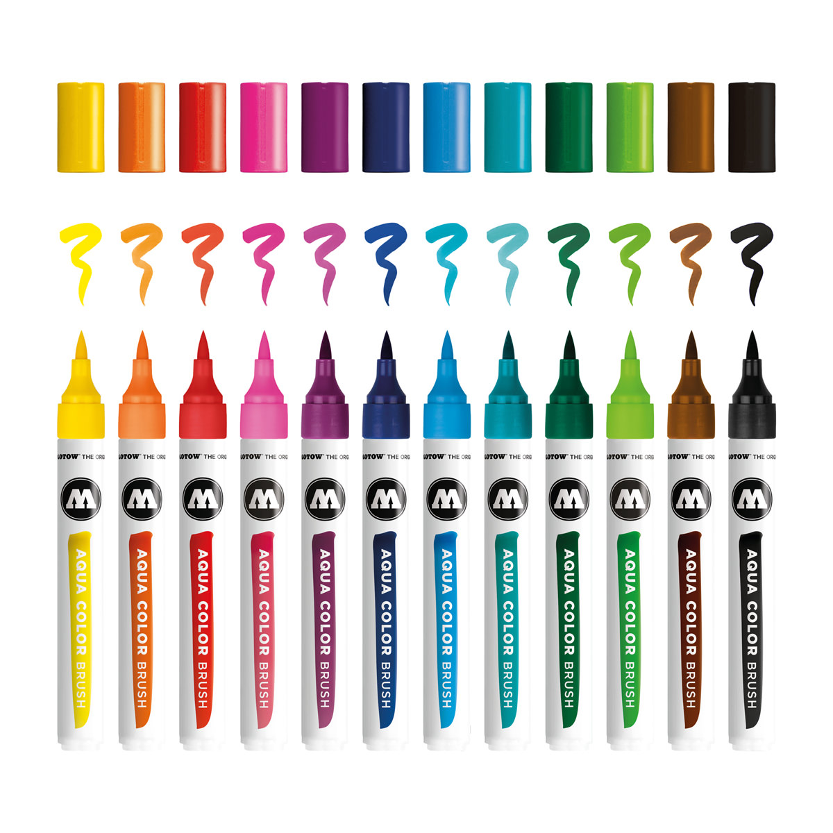 Molotow Marker AQUA COLOR BRUSH 12er Etui, Basic Set 1, sortiert 