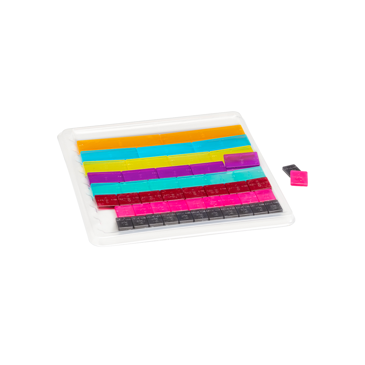 Wissner Bruchrechensatz linear in 9 Farben, 5-teilig  Wissner Bruchrechensatz linear in 9 Farben, 5-teilig