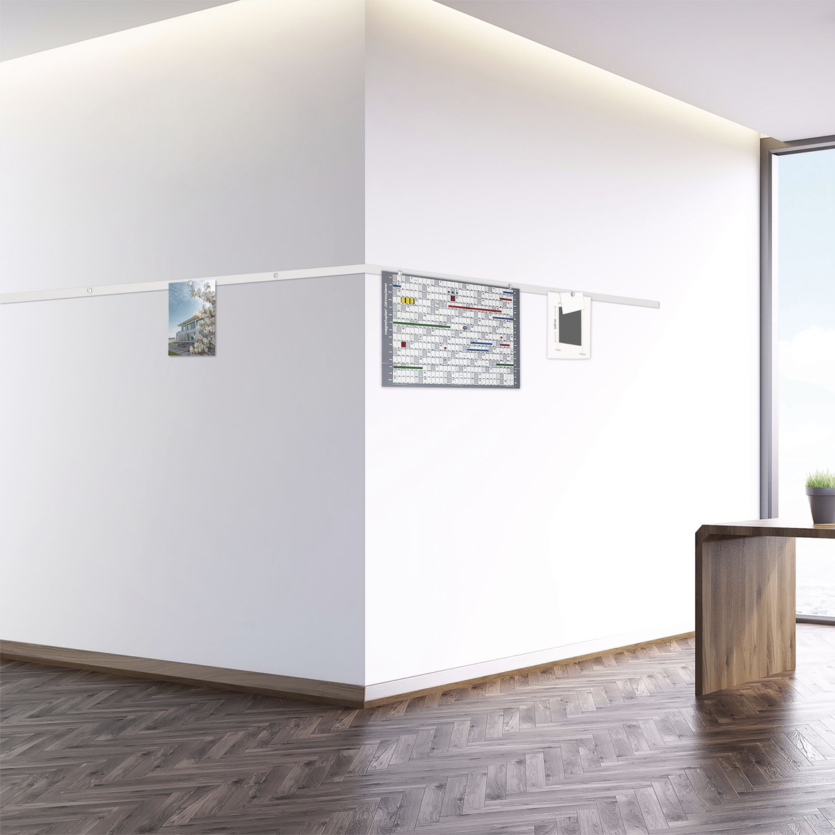 Magnetoplan 5705105 Metallband, magnethaftend, weiß 