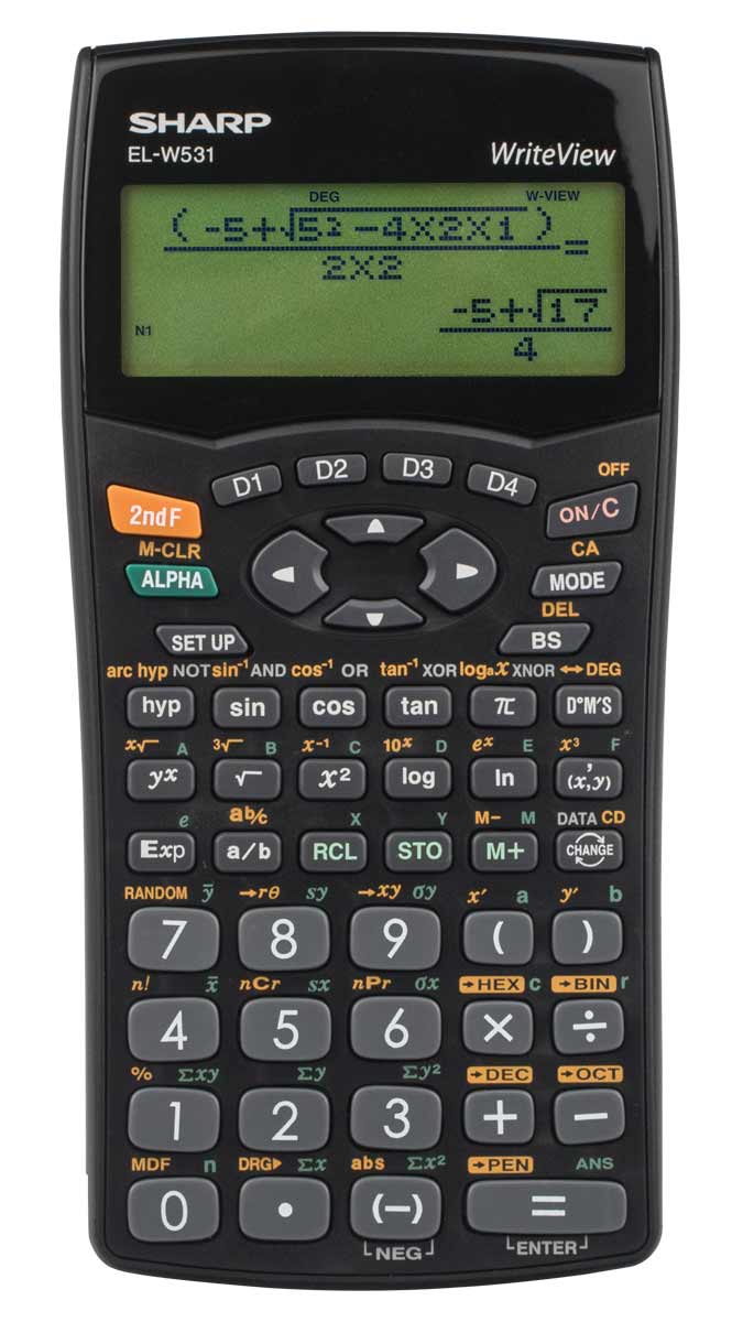 Sharp EL-W531B Schulrechner mit WriteView-Display Batterie-Betrieb