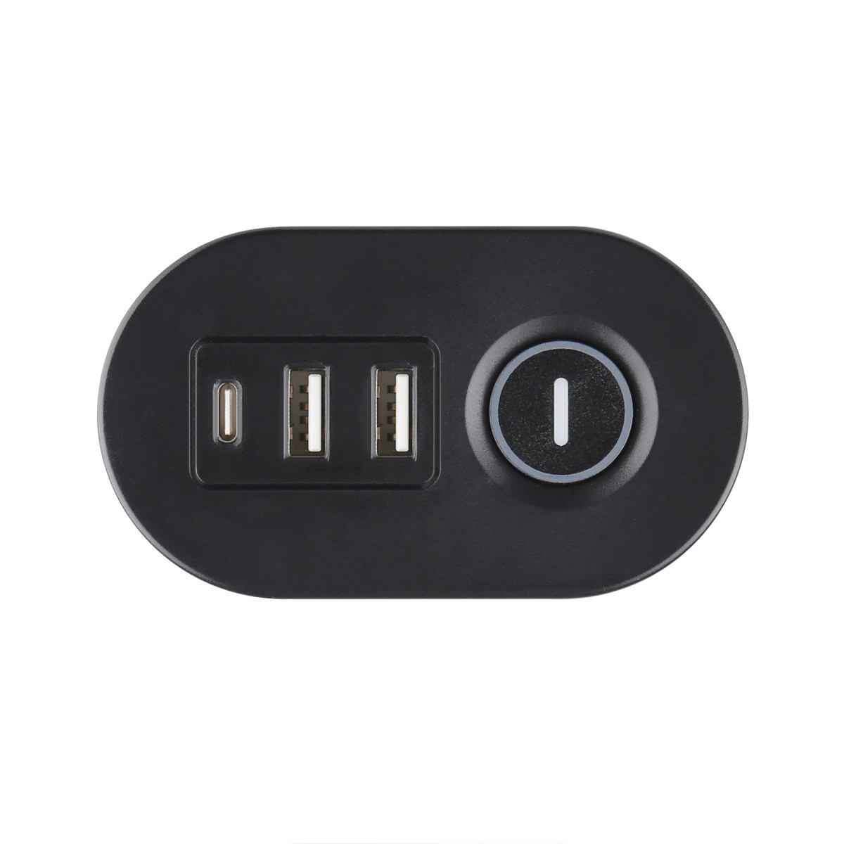 OIOI Tisch Steckdosenleiste SL300, schwarz, 3-fach, 2x USB-A, 1x USB-C 