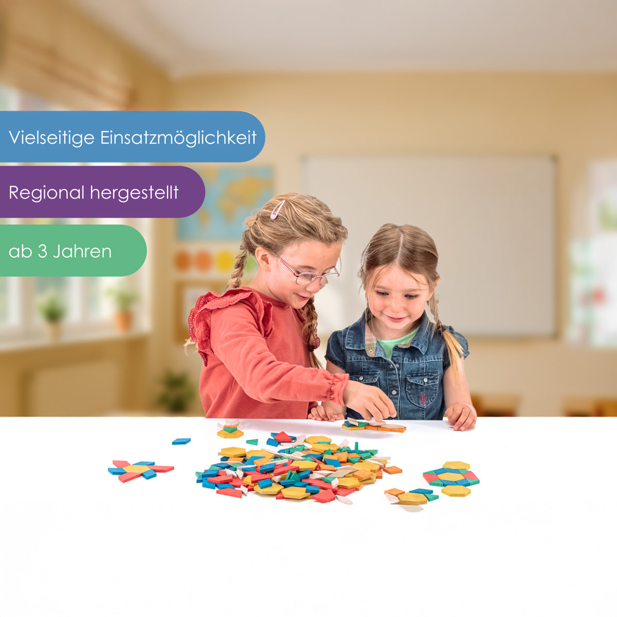 Wissner Geometrische Legeplättchen Pattern Blocks 250-teilig 