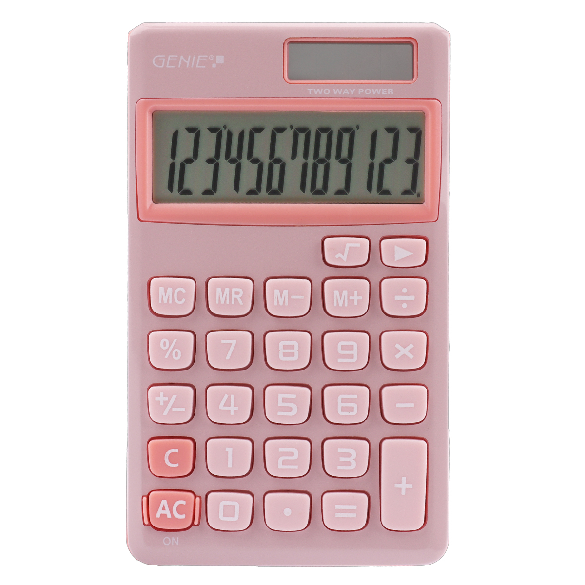 Genie 212P Taschenrechner pink, Dual-Power, 12-stellig Genie 212P Taschenrechner pink, Dual-Power, 12-stellig