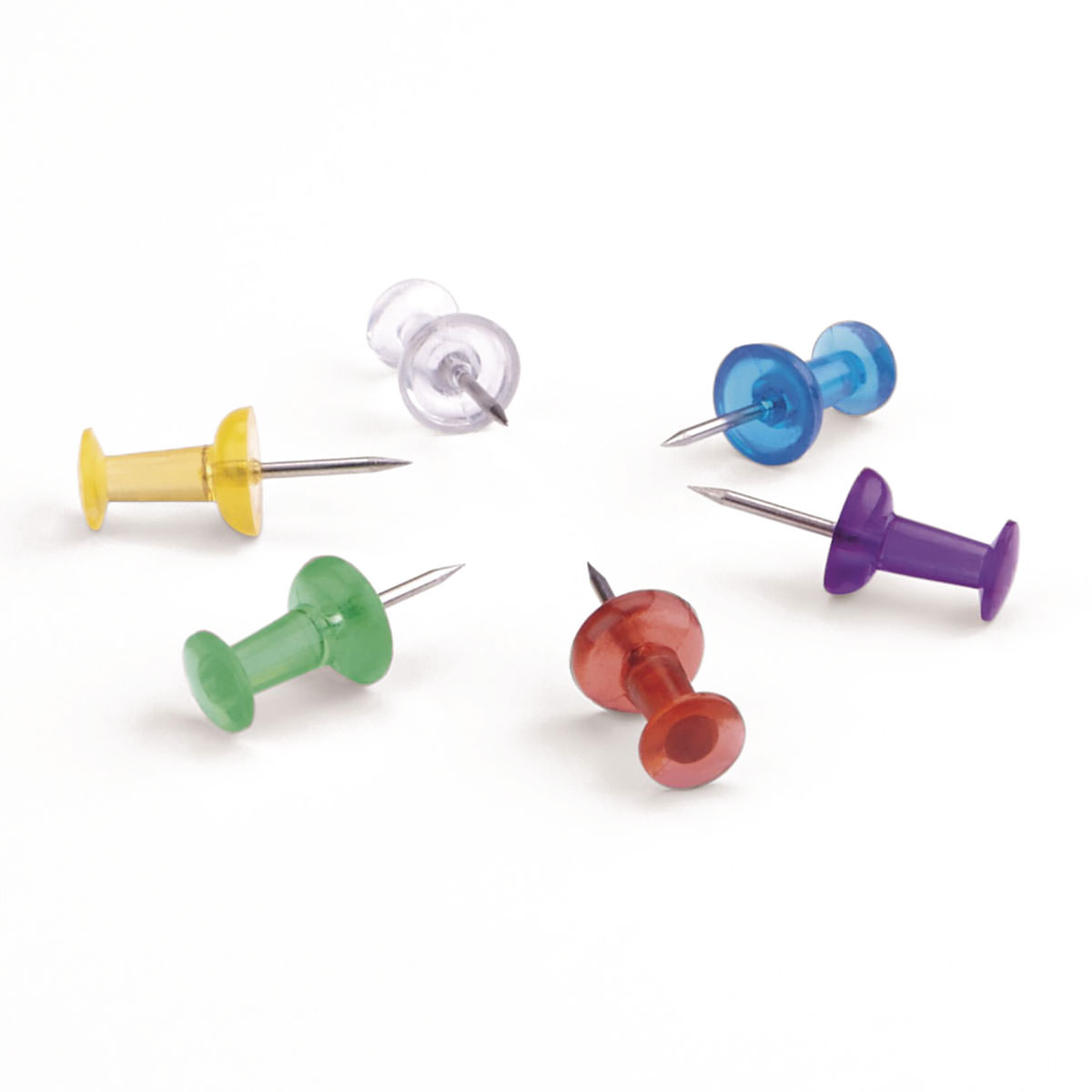 Magnetoplan 111165350 Pinnadeln transparent, 50 Stück, farblich sortiert