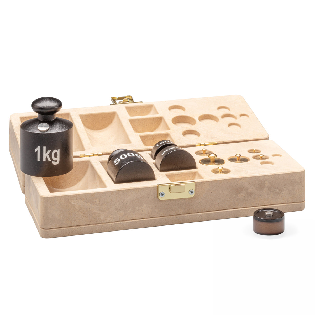 Wissner Komplettsatz Gewichte, 10 Würfel, gefüllt oder leer, inkl. Tafelwaage und 2 Messbecher 50 & 100 ml