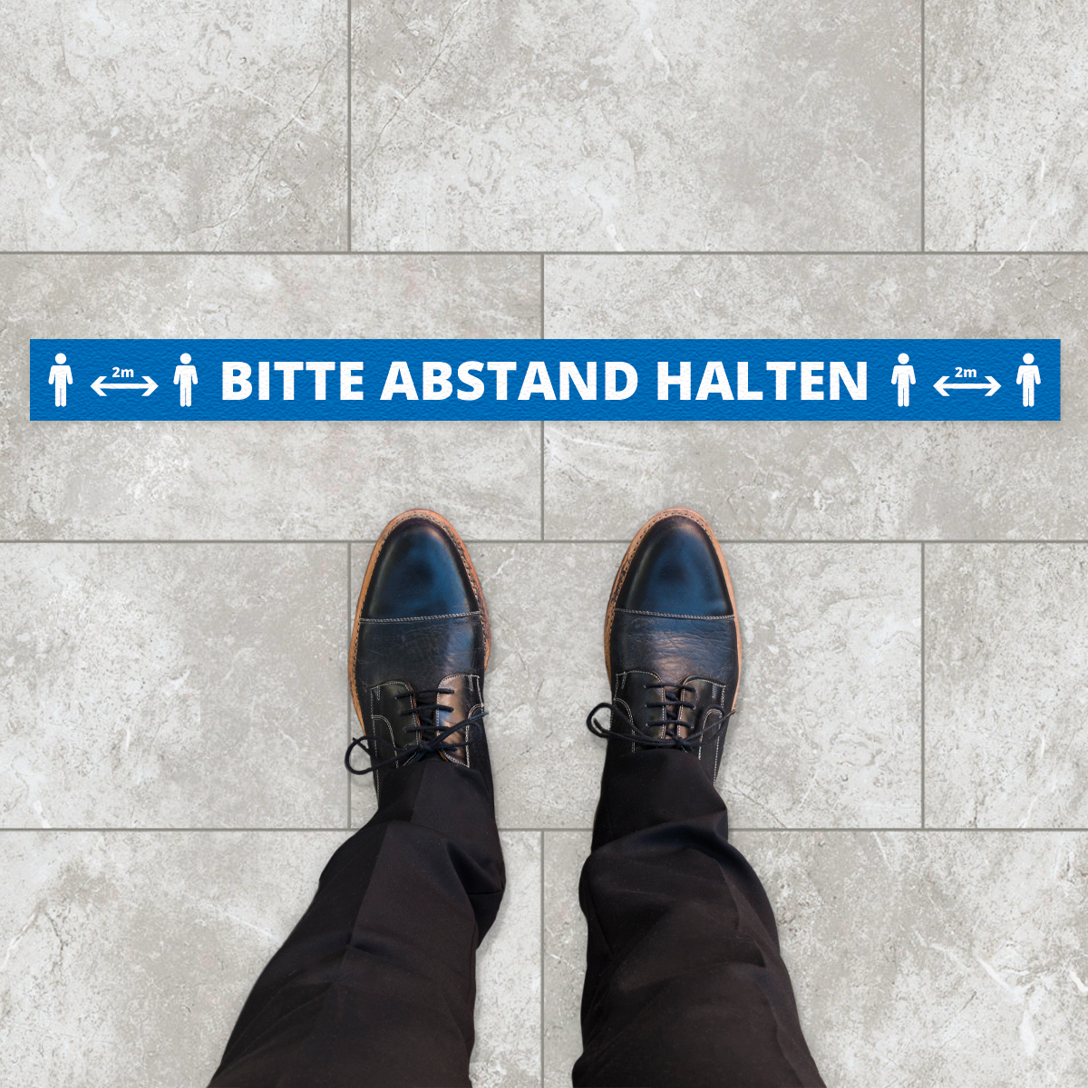 Abstandsaufkleber lang für Fliesen und Glas Markierung von Warteschlangen/Sicherheitsabständen Abstandsaufkleber lang für Fliesen und Glas Markierung von Warteschlangen/Sicherheitsabständen