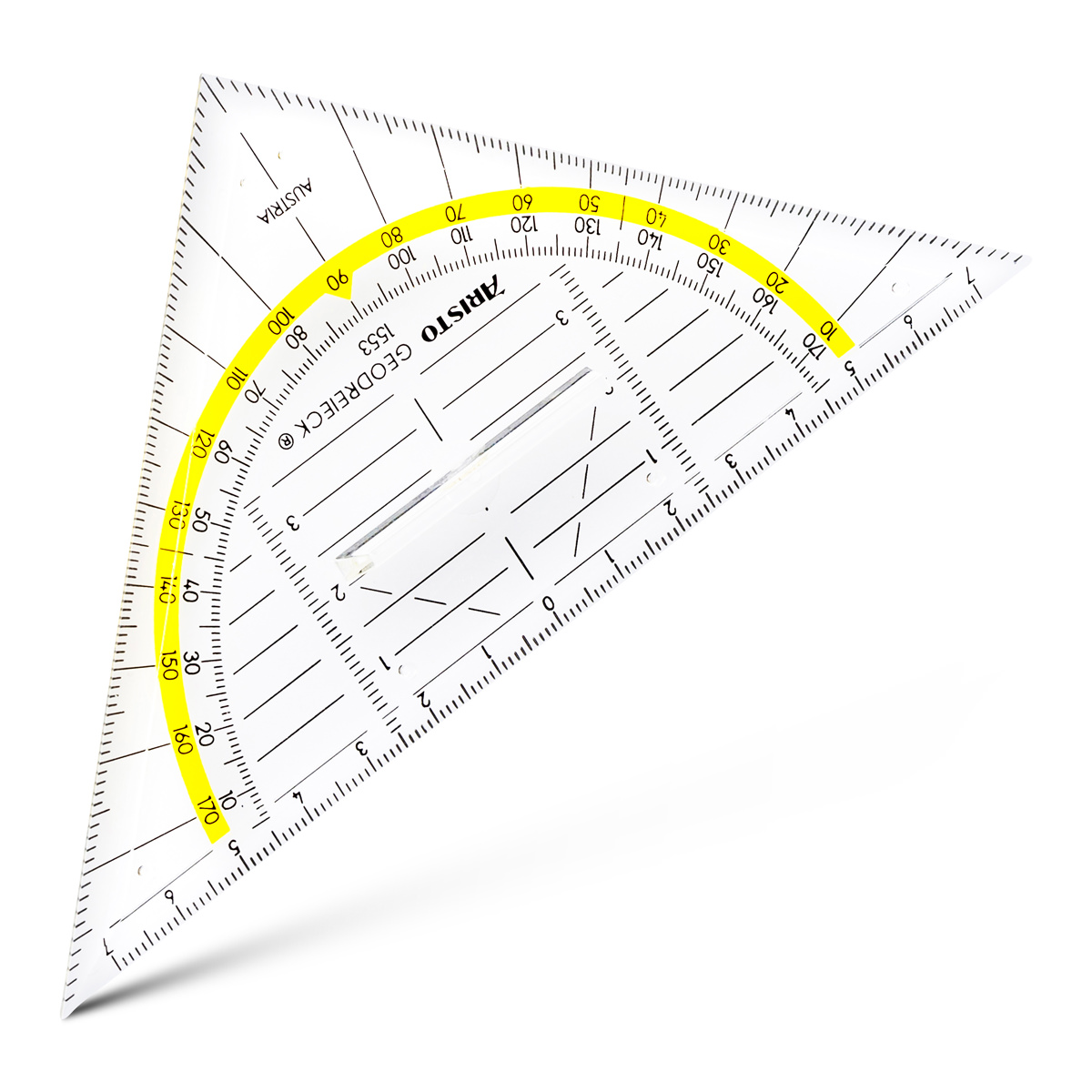 Aristo Geodreieck 16 cm mit Griff, Facette und Tuschenoppen 