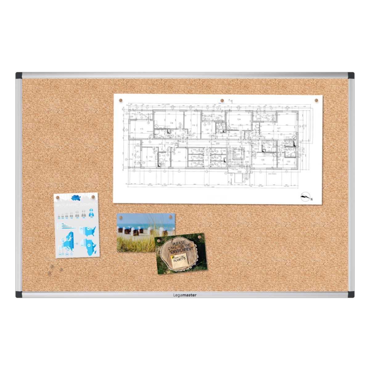 Legamaster 7-143143 Korktafel UNITE 90 x 60 cm