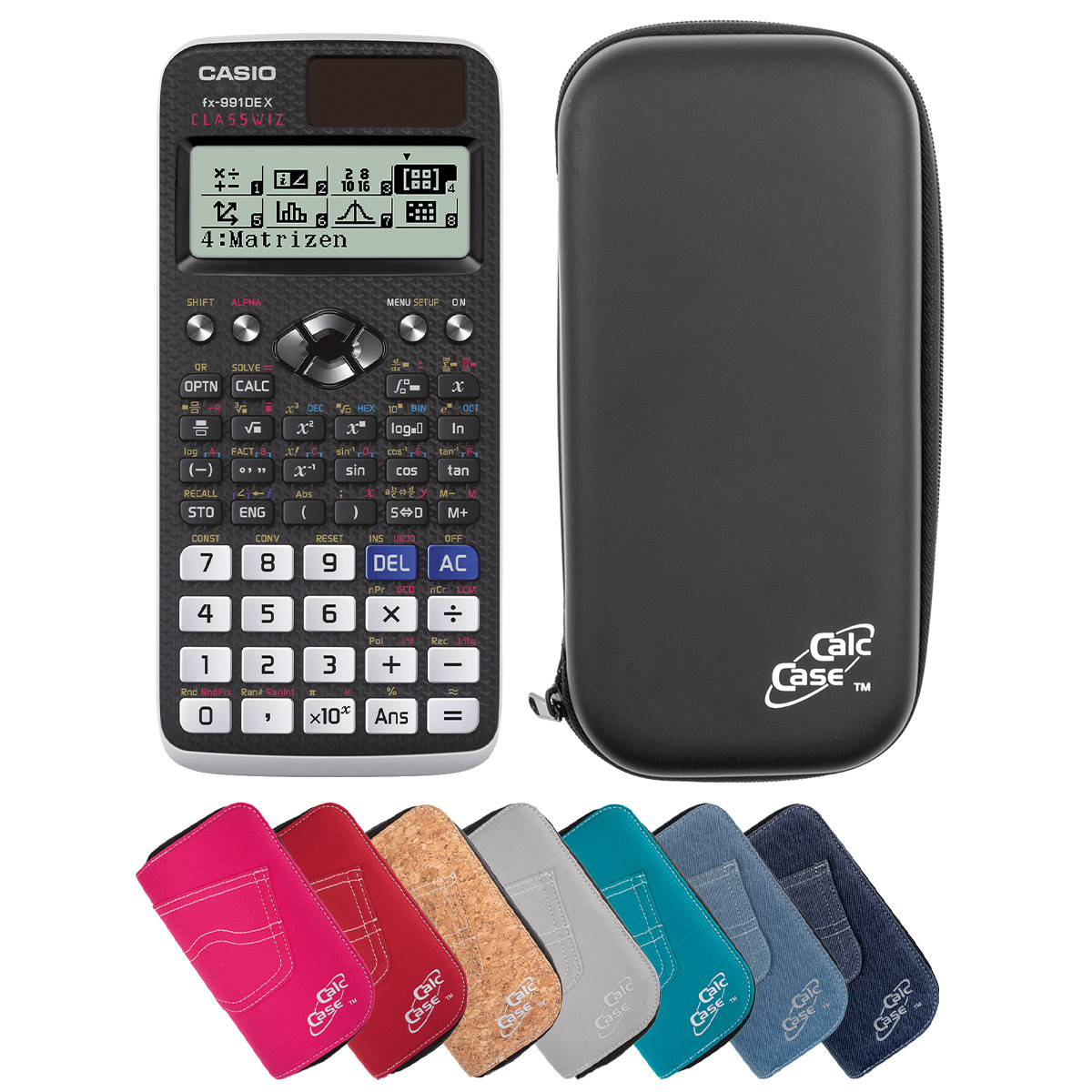 Casio FX-991 DE X Basic Bundle aus Schulrechner mit Schutztasche 