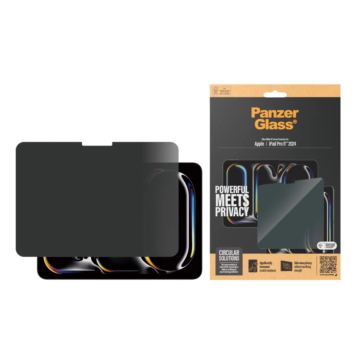 PanzerGlass® Privacy Displayschutz Ultra-Wide Fit für iPad Pro 11'' (2024-2025)