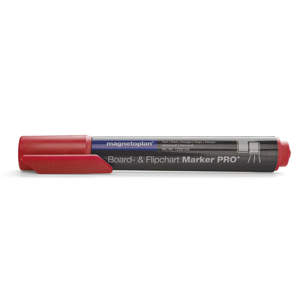 Magnetoplan 1228106 Board- und Flipchartmarker Pro+, rot, 4 Stück