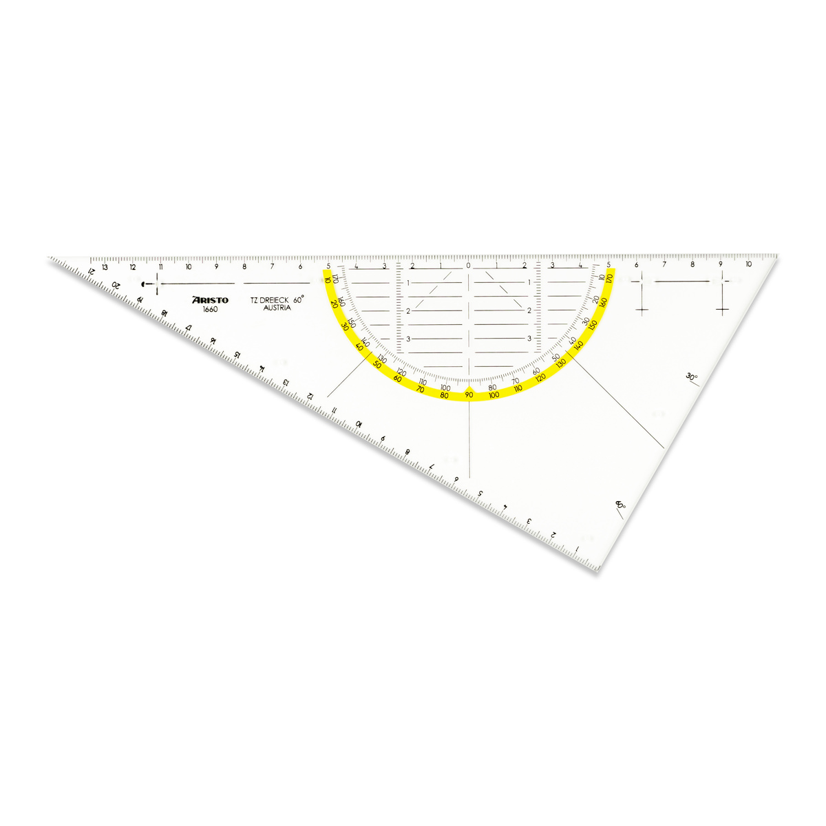 Aristo TZ-Dreieck 26 cm ungleichschenklig 60 Grad Winkel, ohne Facette 