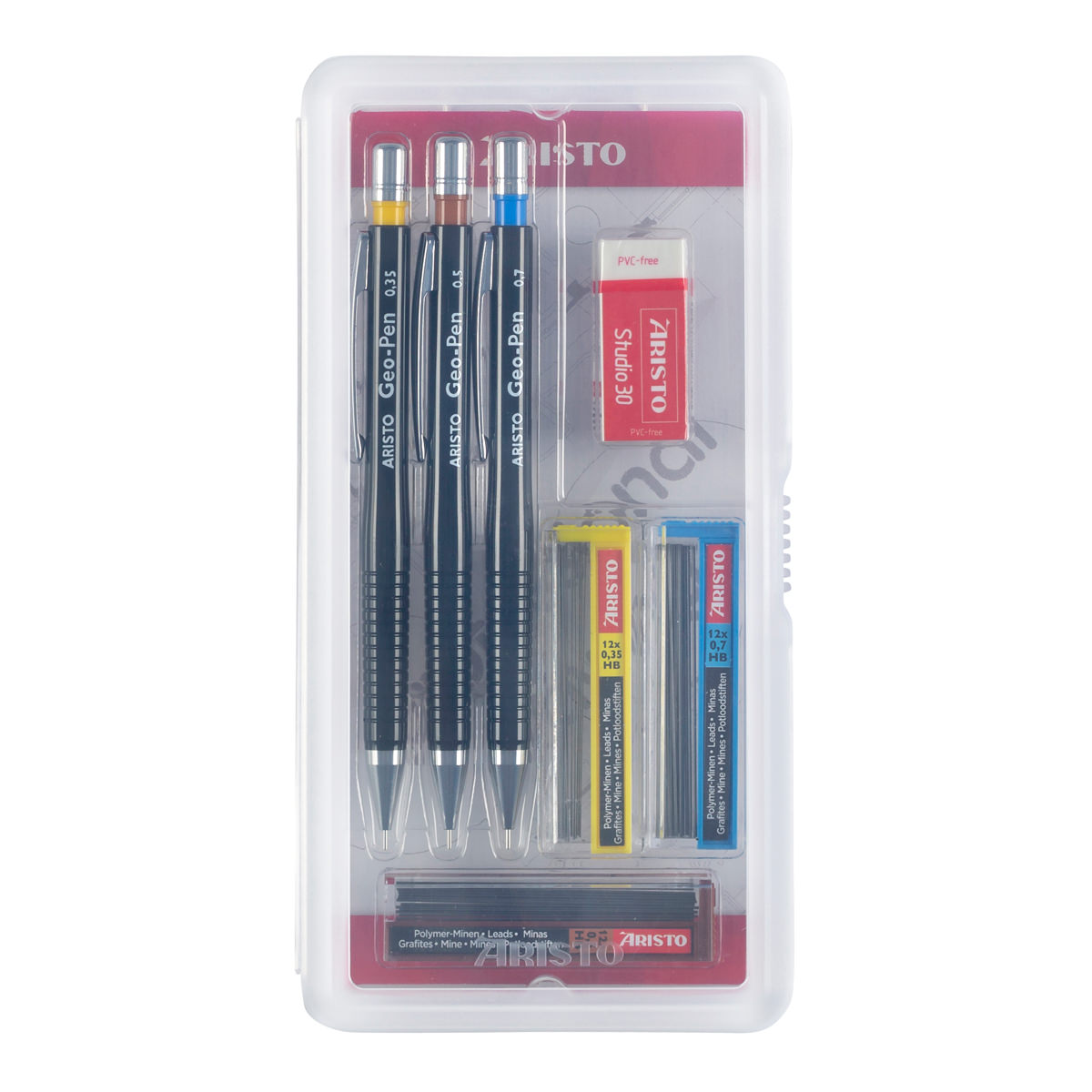Aristo Feinminenstift Geo-Pen Set 7-teilig 0,35/0,5/0,7 Minen, Studio 30 