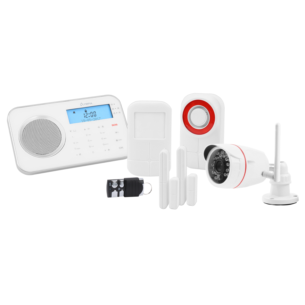Olympia Prohome 8791 weiß, Funk-Alarmsystem mit WLAN/GSM + Smart Home Funktionen