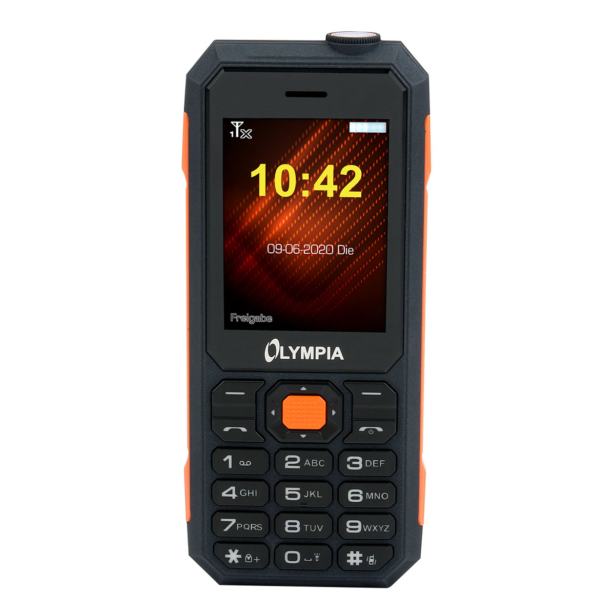Olympia Active Outdoor Mobiltelefon schwarz/orange I Kamera I Bildkurzwahl I SOS-Taste 