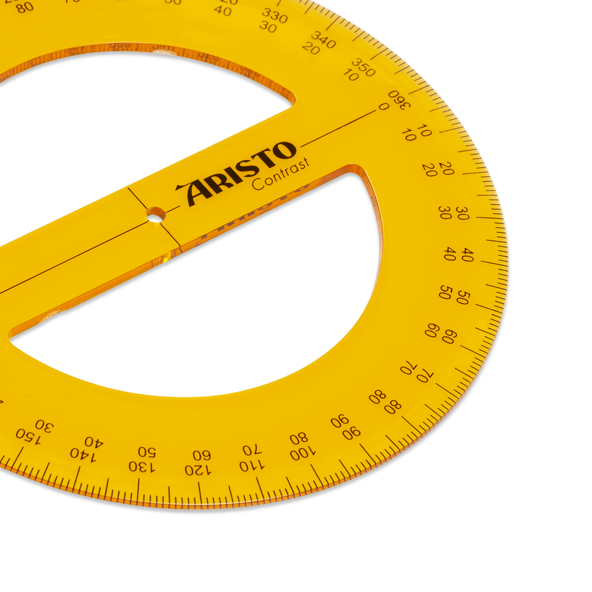 Aristo Contrast Vollkreis-Winkelmesser 360 Grad, Durchmesser 12 cm, orange 