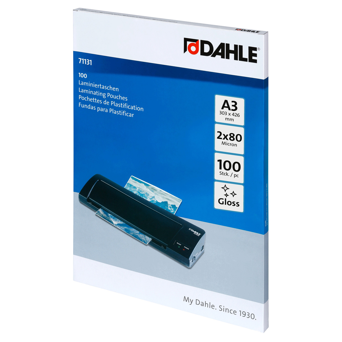 Dahle Laminiertaschen DIN A3 303x426 mm, 2x80 micron, 100 Stück 