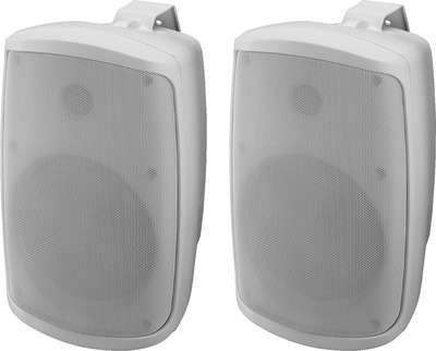 MONACOR WALL-06SET/WS Aktives 2-Wege-Stereo-Lautsprecherboxen-System, 2 x 30 W,