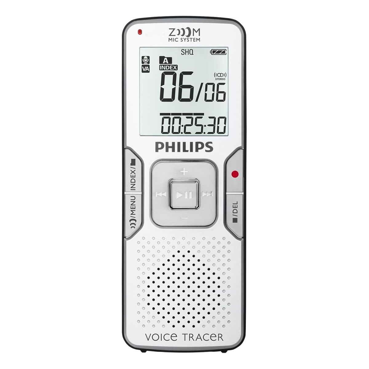 Philips LFH0865 Diktaphon Voice Tracer silber, Zoom Mikrofon, USB-Kabel, 8GB, für 8 Kopfhörer