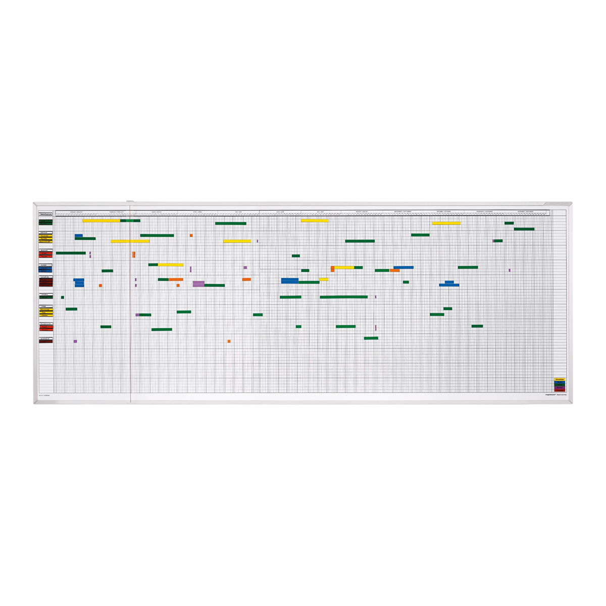 Magnetoplan 3707255 Aktivitäten- und Urlaubsplaner 200 x 100cm, 7 Tage, 80 Mitarbeiter