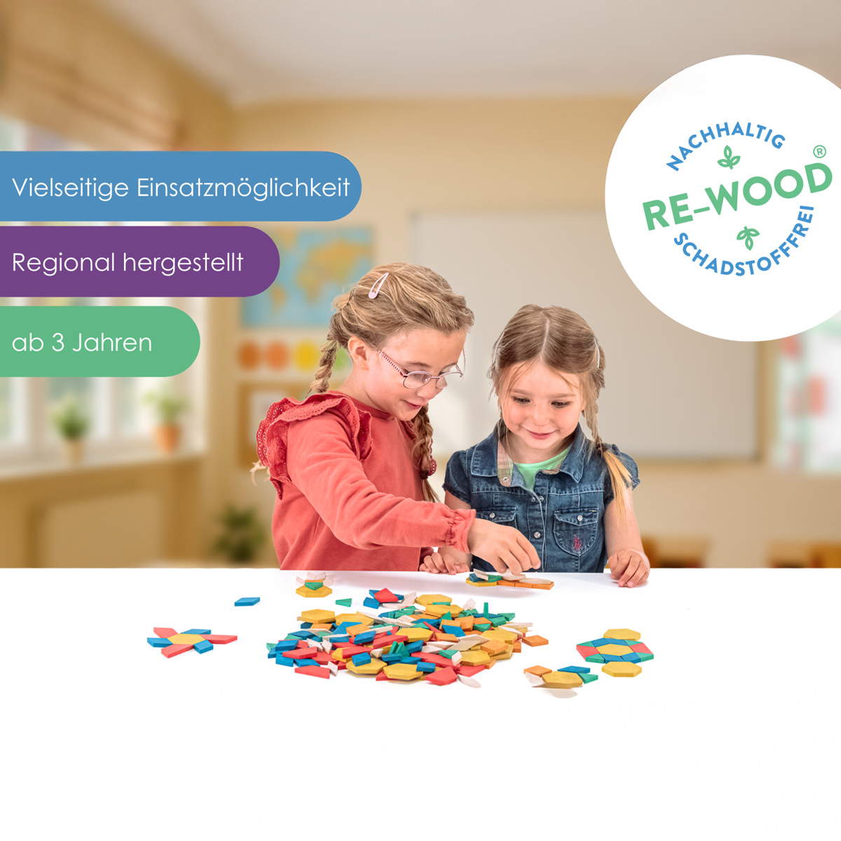 Wissner Geometrische Legeplättchen Pattern Blocks 250-teilig 