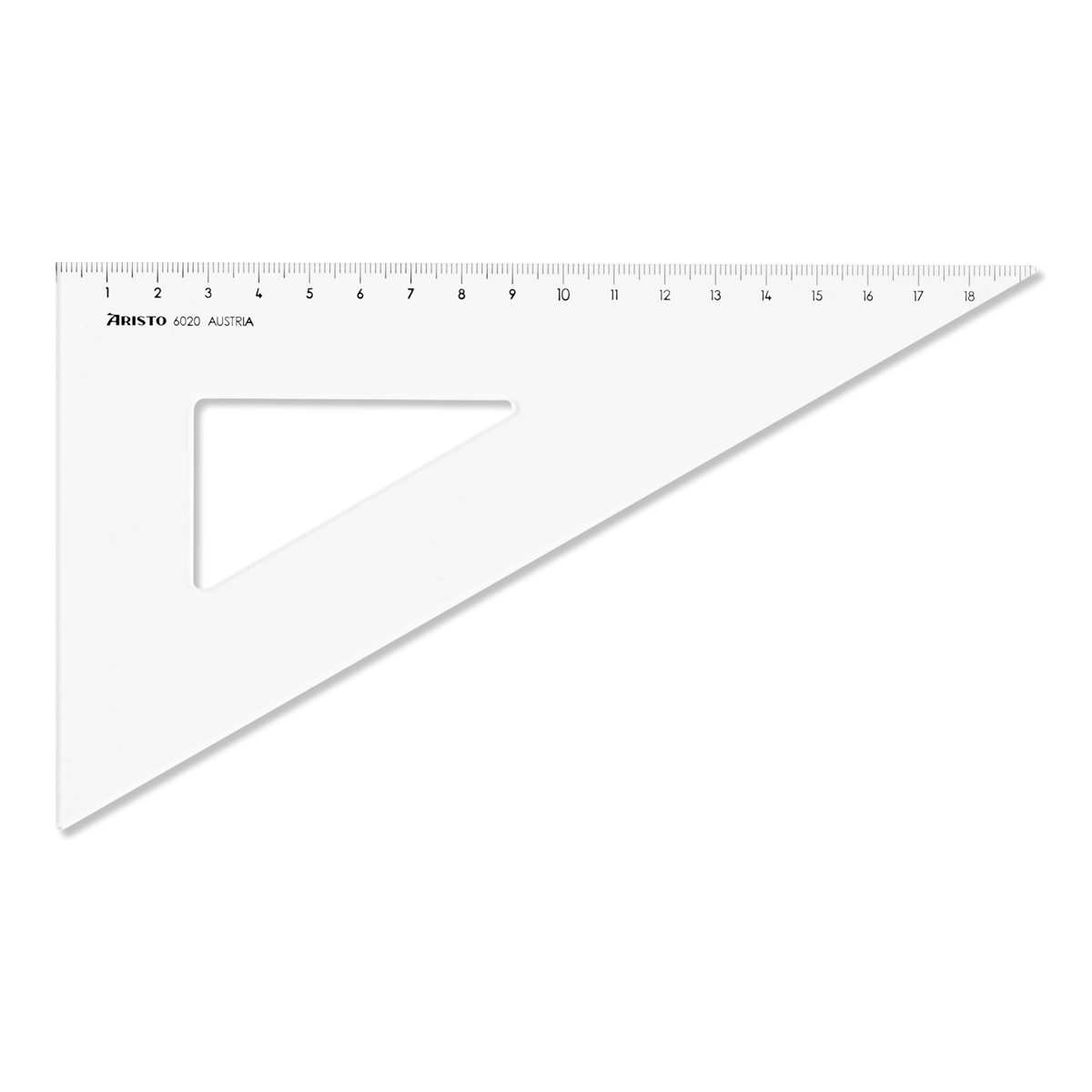 Aristo Dreieck 60 Grad ohne Facette Hypotenuse 22,6 cm, Teilung 19,6 cm 